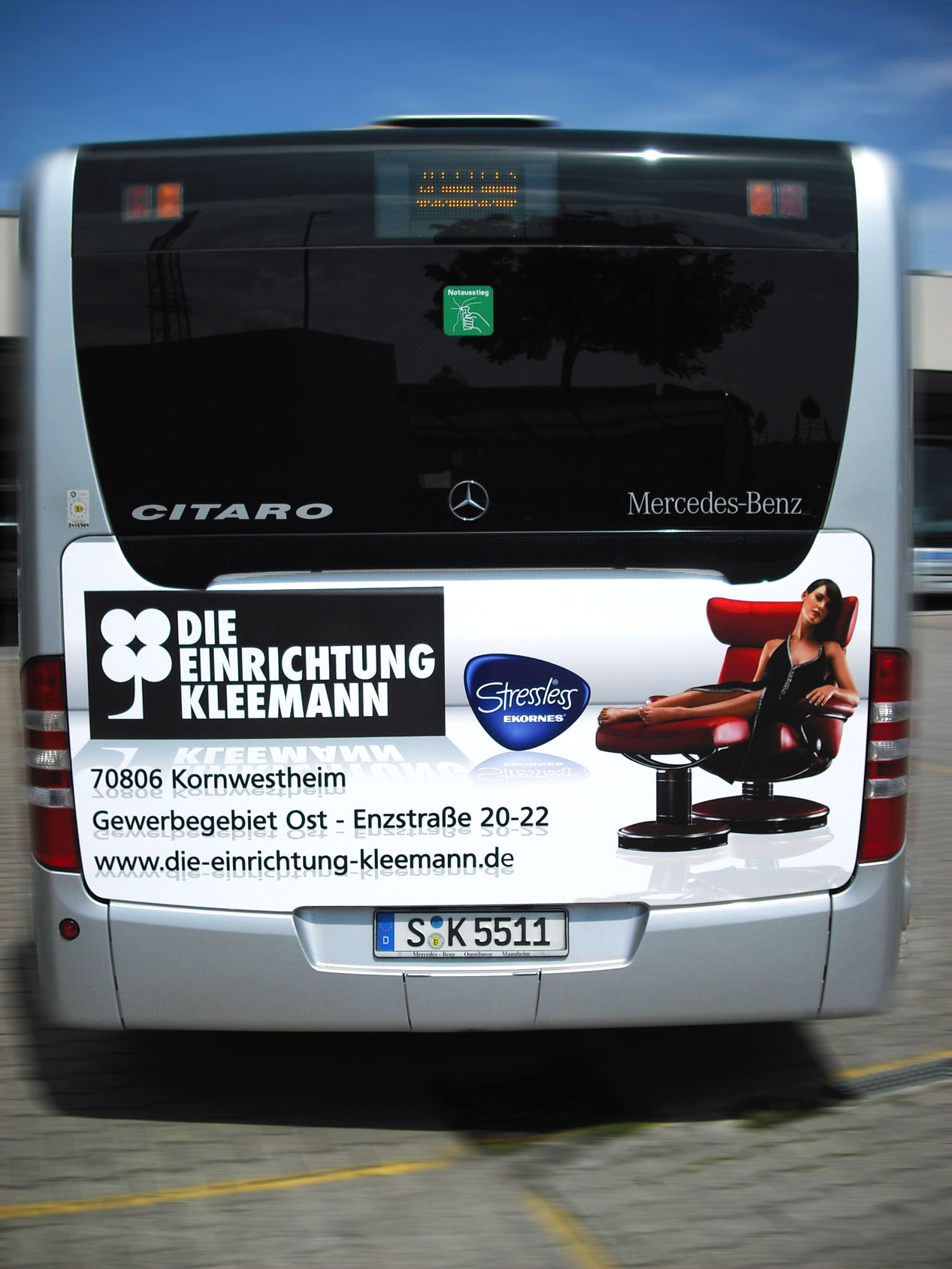 Buswerbung - Einrichtung Kleemann - Heck
